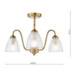 Glynis 3-Light Antique Bronze Semi-Flush Ceiling Light