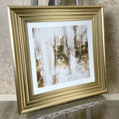 Gold Abstract Wall Art I with Champagne Gold Frame