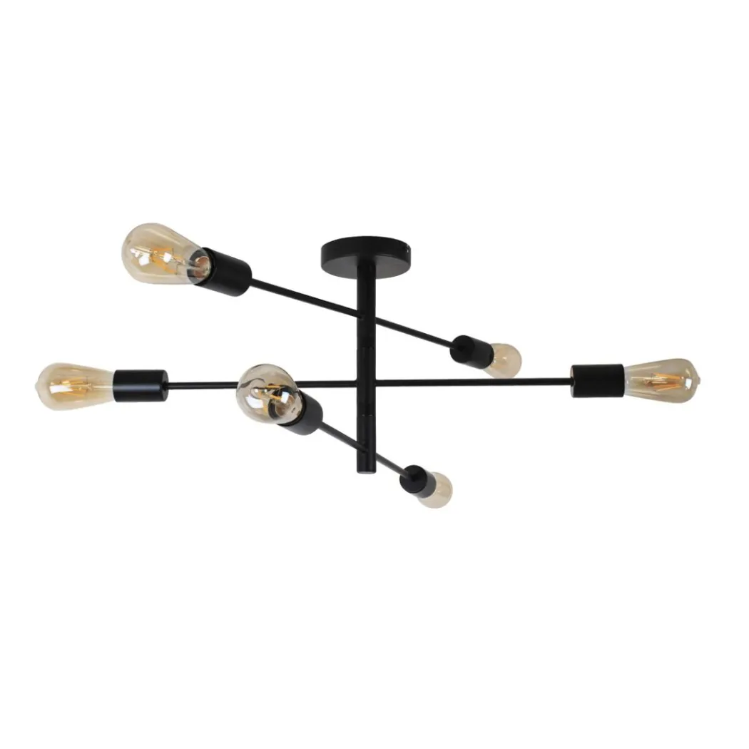 Gosto 6 Light Semi Flush Ceiling Light Black