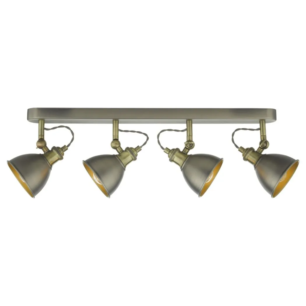 Governor 4 Light Antique Brass Bar Ceiling Light