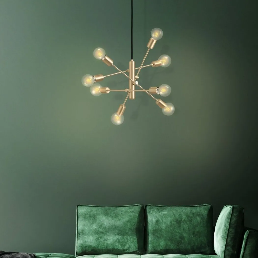 Gradoli 8 Light Gold Pendant Ceiling Light
