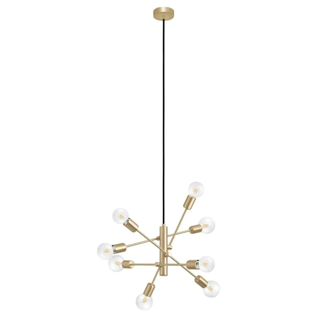Gradoli 8 Light Gold Pendant Ceiling Light