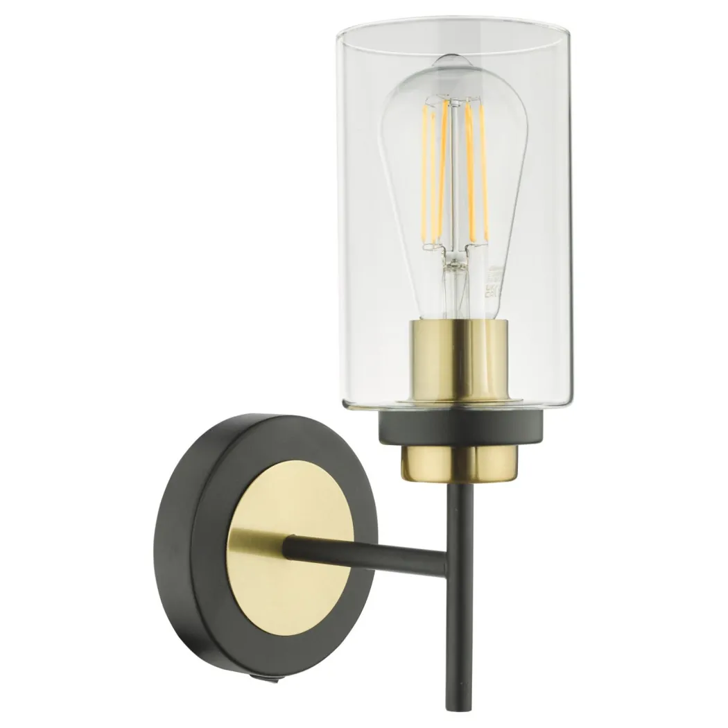 Greig Black & Gold Bathroom Wall Light