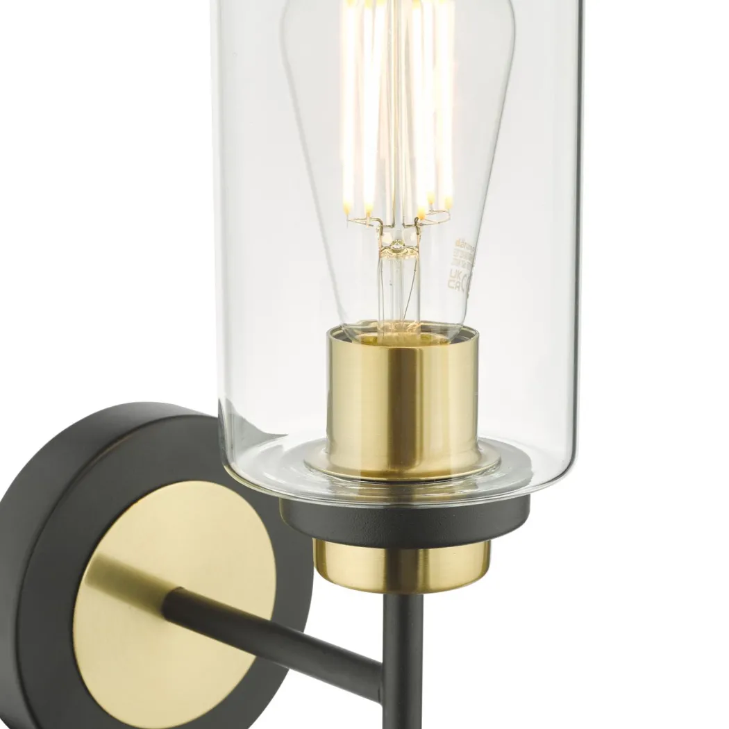 Greig Black & Gold Bathroom Wall Light