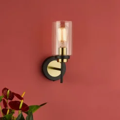 Greig Black & Gold Bathroom Wall Light