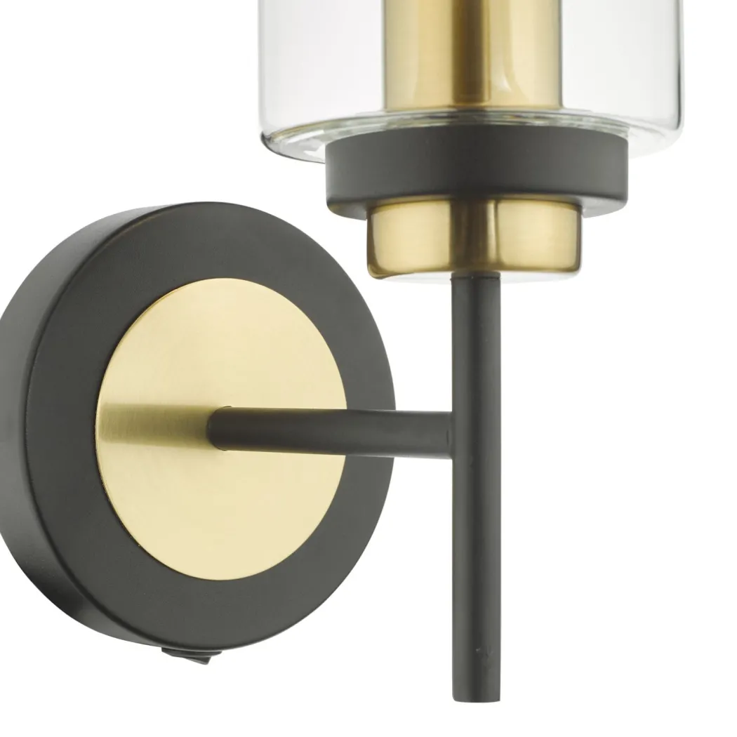 Greig Black & Gold Bathroom Wall Light