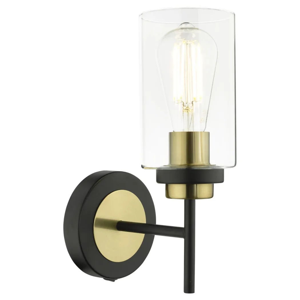 Greig Black & Gold Bathroom Wall Light