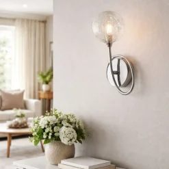 Hadley 1 Light Polished Chrome Wall Light