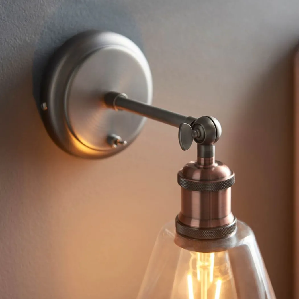 Hal 1 Light Copper & Glass Wall Light