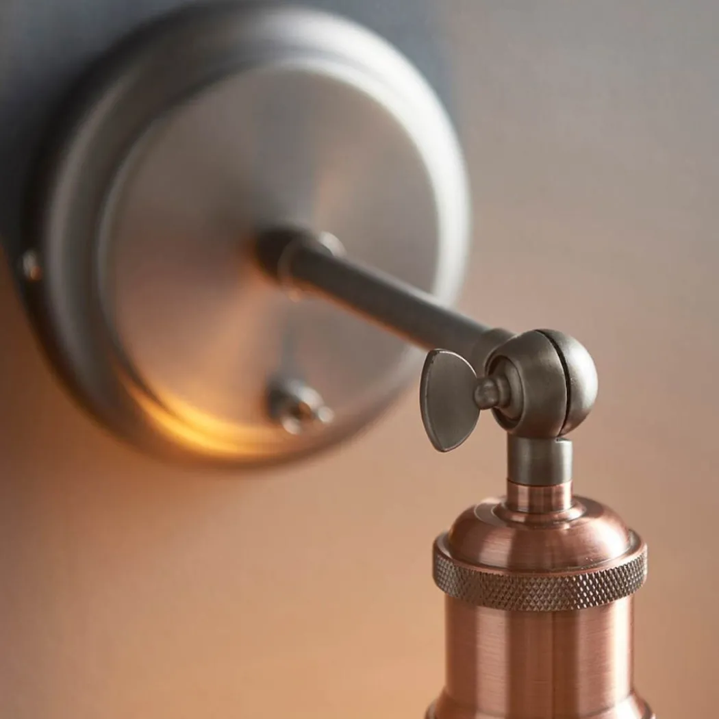 Hal 1 Light Copper & Glass Wall Light