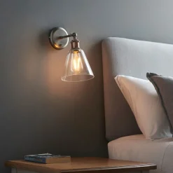 Hal 1 Light Copper & Glass Wall Light