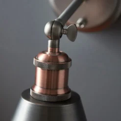 Hal 1 Light Pewter & Copper Wall Light