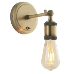 Hal Antique Brass Industrial Wall Light