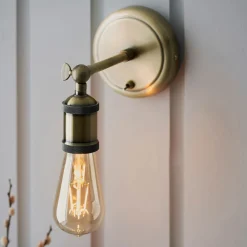 Hal Antique Brass Industrial Wall Light