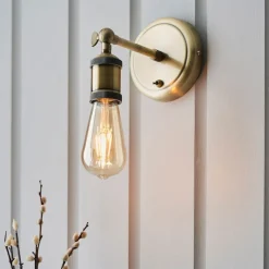 Hal Antique Brass Industrial Wall Light