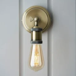 Hal Antique Brass Industrial Wall Light