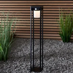 Hallam Matte Black IP44 LED Outdoor Post Large