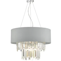 Halle Grey & Crystal Ceiling Pendant