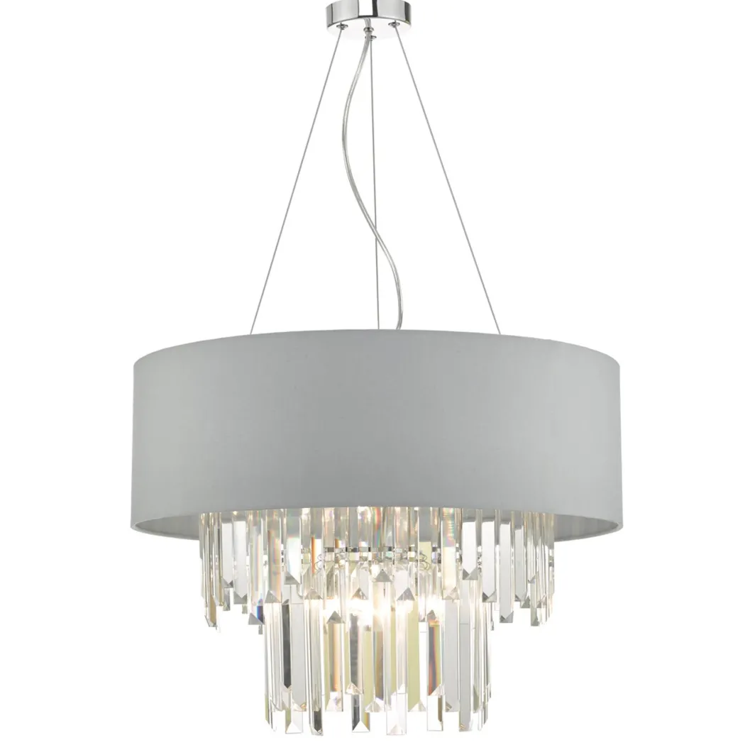 Halle Grey & Crystal Ceiling Pendant
