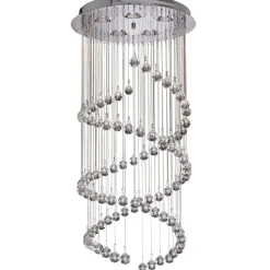 Hallway Polished Chrome & Crystal Ceiling Pendant