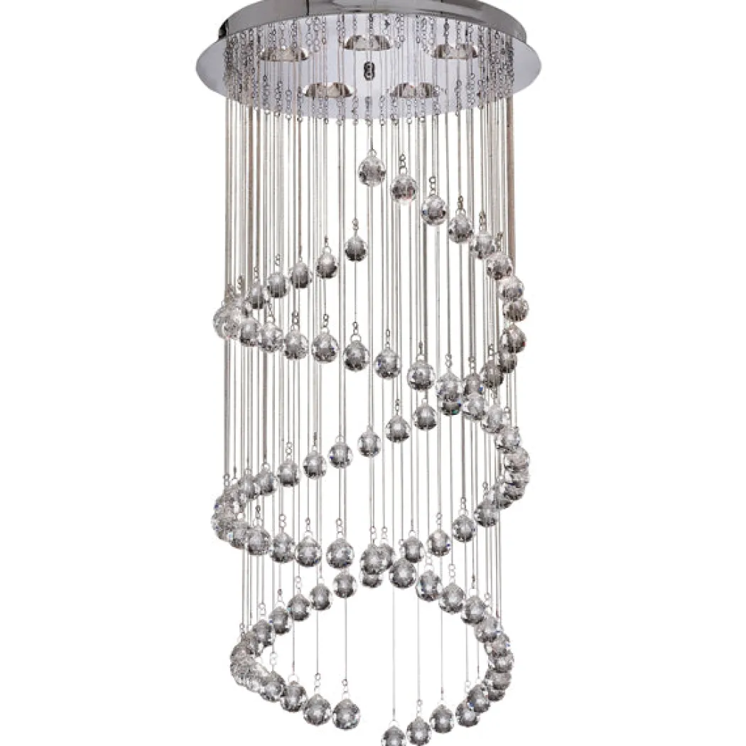 Hallway Polished Chrome & Crystal Ceiling Pendant