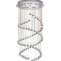 Hallway Polished Chrome & Crystal Ceiling Pendant