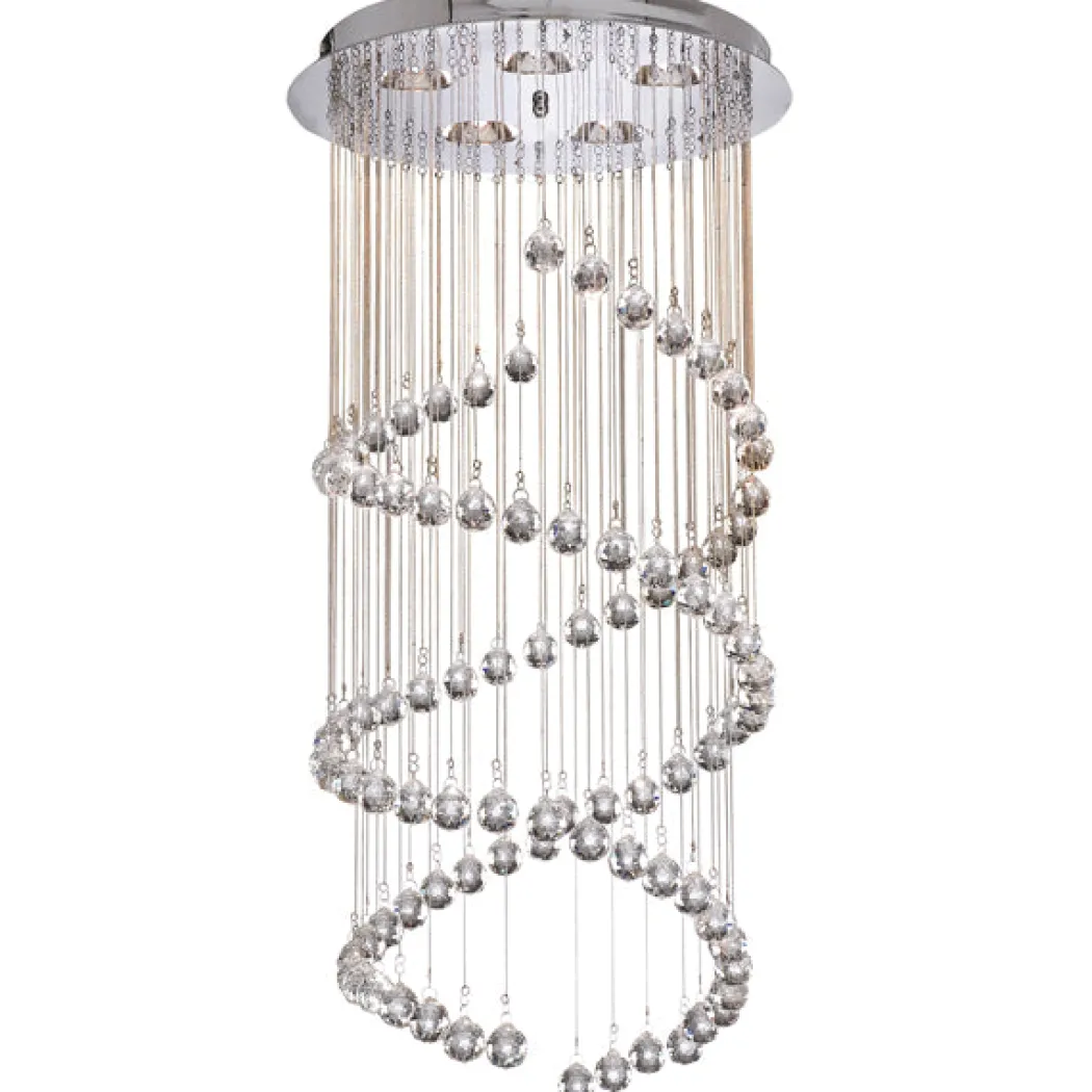 Hallway Polished Chrome & Crystal Ceiling Pendant