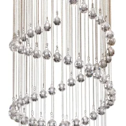 Hallway Polished Chrome & Crystal Ceiling Pendant