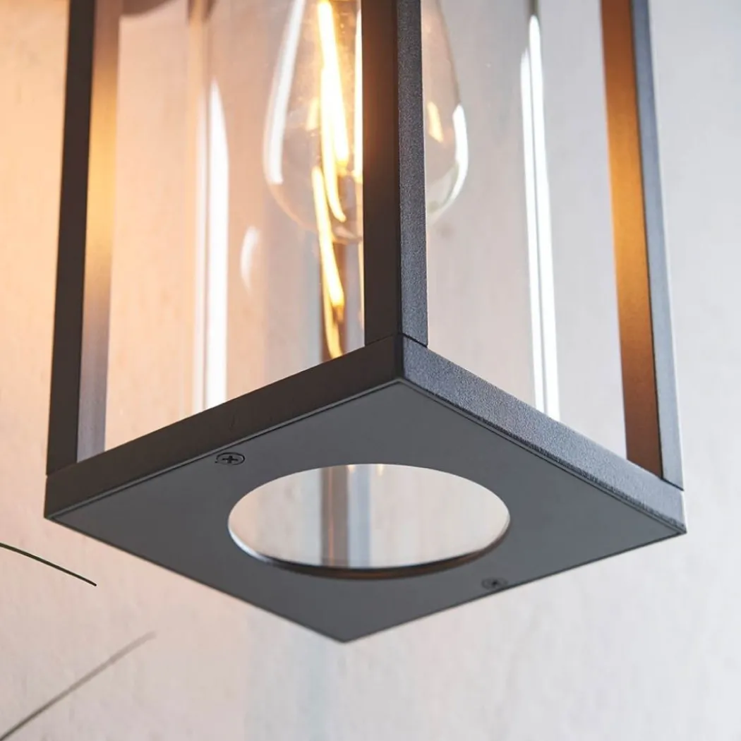 Hamden Black & Glass Outdoor Wall Light