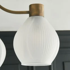 Hamilton 3 Light Antique Brass Semi Flush Ceiling Light