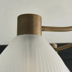 Hamilton 5 Light Antique Brass Semi Flush Ceiling Light