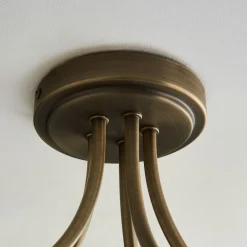 Hamilton 5 Light Antique Brass Semi Flush Ceiling Light