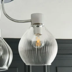 Hamilton 3 Light Polished Chrome Semi Flush Ceiling Light