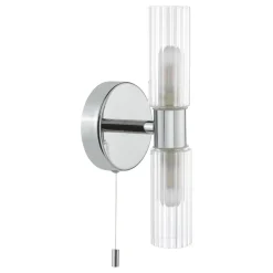 Hannah 2 Light Polished Chrome & Glass IP44 Wall Light