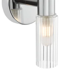 Hannah 2 Light Polished Chrome & Glass IP44 Wall Light