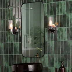 Hannah Polished Chrome & Glass Bathroom Wall Light