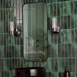Hannah Polished Chrome & Glass Bathroom Wall Light