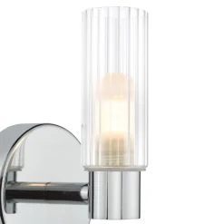 Hannah Polished Chrome & Glass Bathroom Wall Light