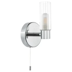 Hannah Polished Chrome & Glass Bathroom Wall Light