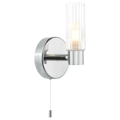 Hannah Polished Chrome & Glass Bathroom Wall Light