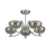 Hansel Semi Flush 5 Light Smoked Glass Ceiling Light