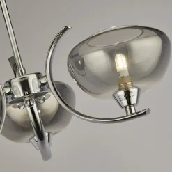 Hansel Semi Flush 3 Light Smoked Glass Ceiling Light