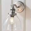Hansen Brushed Silver and Glass Wall Light