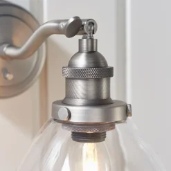 Hansen Brushed Silver and Glass Wall Light