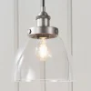 Hansen Brushed Silver and Glass Ceiling Pendant