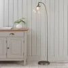 Hansen Brushed Silver and Glass Task Floor Lamp