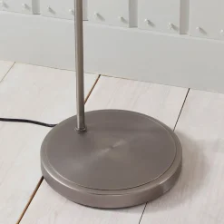 Hansen Brushed Silver and Glass Task Floor Lamp
