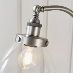 Hansen Brushed Silver and Glass Task Floor Lamp