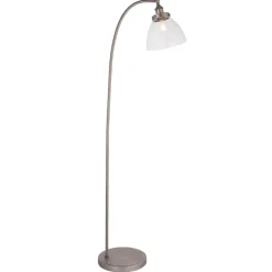 Hansen Brushed Silver and Glass Task Floor Lamp