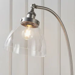 Hansen Brushed Silver and Glass Task Floor Lamp